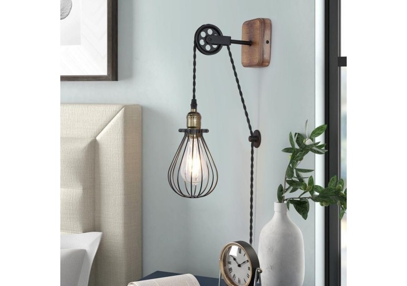 Lampe murale vintage "PENDOL" avec prise - LV310-N - Barcelona LED Lampe murale vintage "PENDOL" avec prise - LV310-N - Barcelona LED