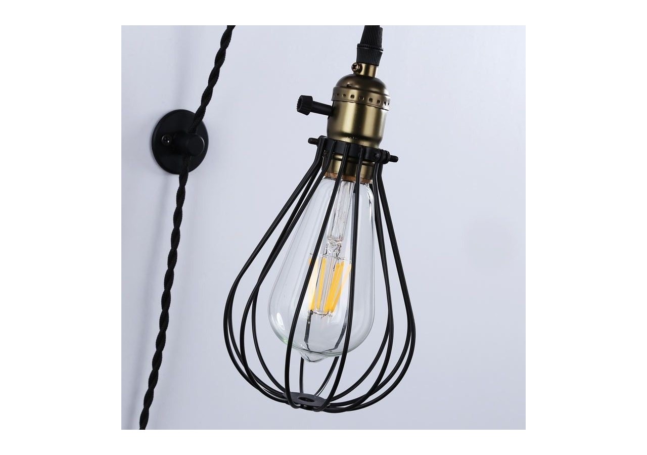 Lampe murale vintage "PENDOL" avec prise - LV310-N - Barcelona LED