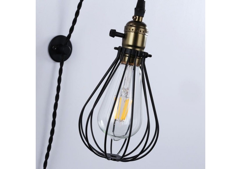 Lampe murale vintage "PENDOL" avec prise - LV310-N - Barcelona LED Lampe murale vintage "PENDOL" avec prise - LV310-N - Barcelona LED