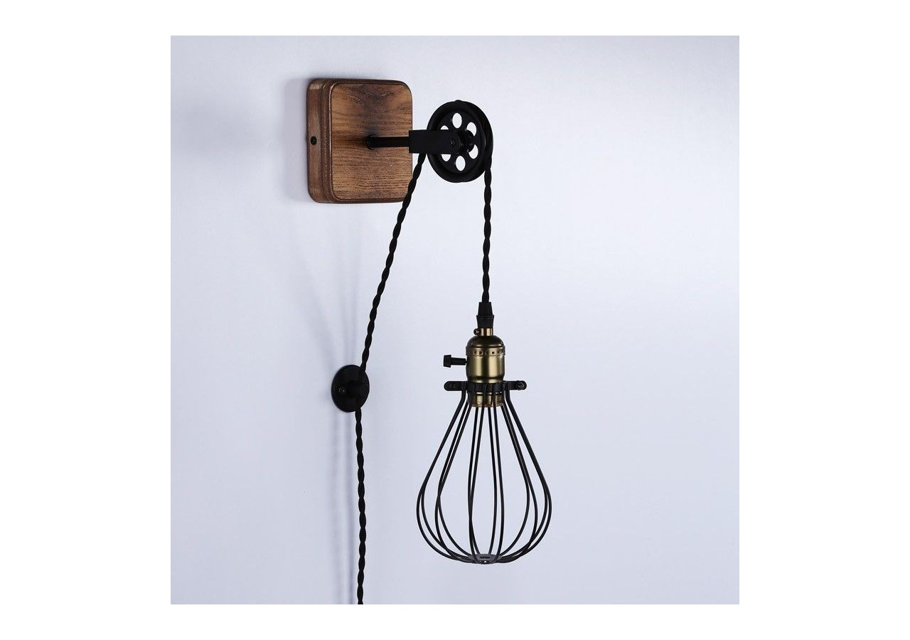 Lampe murale vintage "PENDOL" avec prise - LV310-N - Barcelona LED