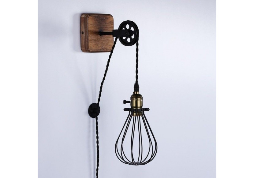 Lampe murale vintage "PENDOL" avec prise - LV310-N - Barcelona LED Lampe murale vintage "PENDOL" avec prise - LV310-N - Barcelona LED