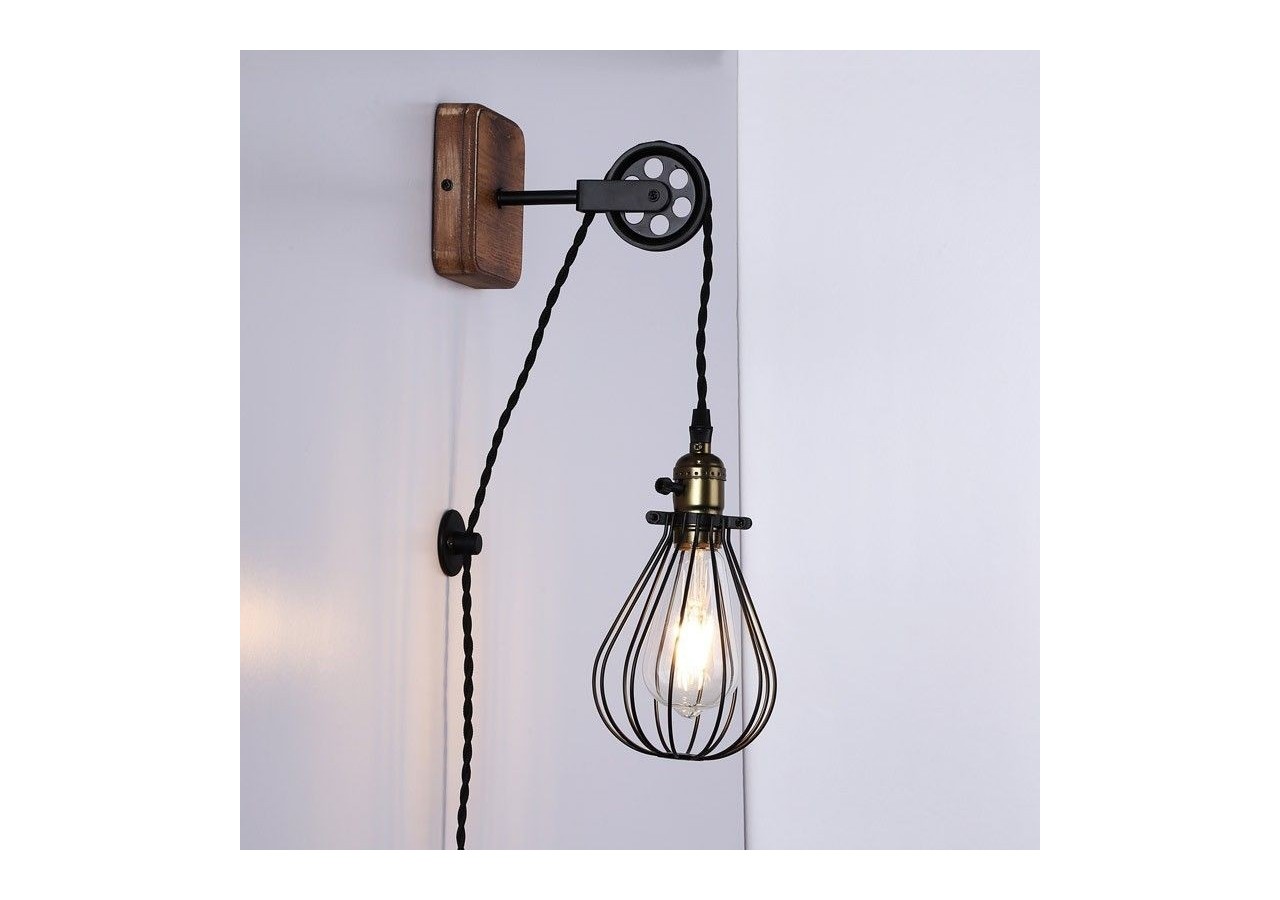 Lampe murale vintage "PENDOL" avec prise - LV310-N - Barcelona LED