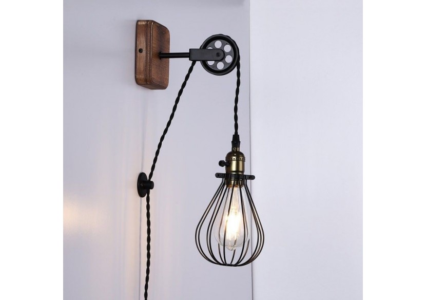 Lampe murale vintage "PENDOL" avec prise - LV310-N - Barcelona LED Lampe murale vintage "PENDOL" avec prise - LV310-N - Barcelona LED