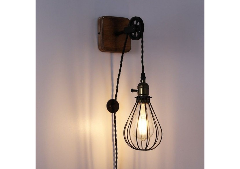Lampe murale vintage "PENDOL" avec prise - LV310-N - Barcelona LED Lampe murale vintage "PENDOL" avec prise - LV310-N - Barcelona LED