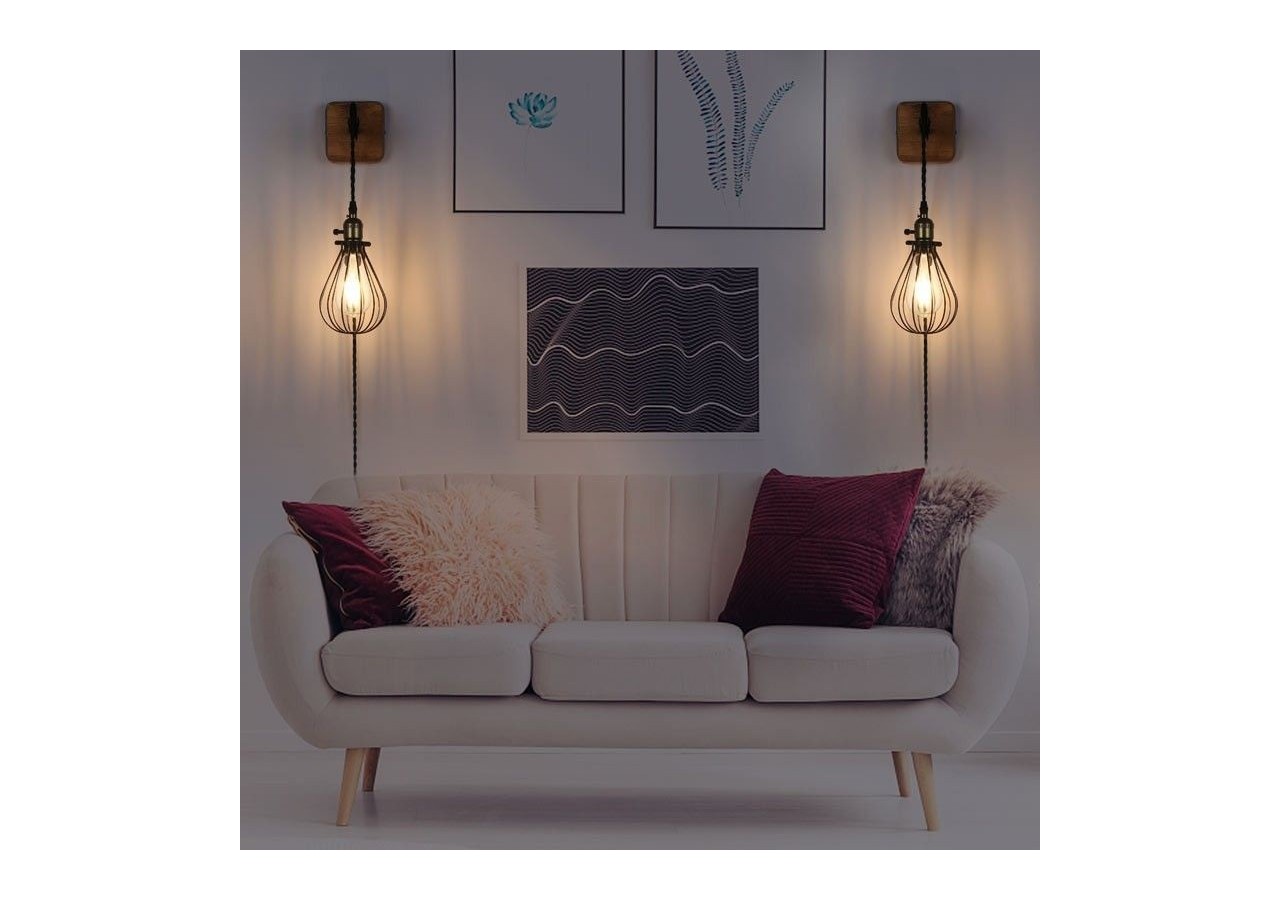 Lampe murale vintage "PENDOL" avec prise - LV310-N - Barcelona LED