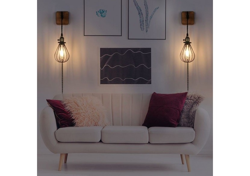 Lampe murale vintage "PENDOL" avec prise - LV310-N - Barcelona LED Lampe murale vintage "PENDOL" avec prise - LV310-N - Barcelona LED