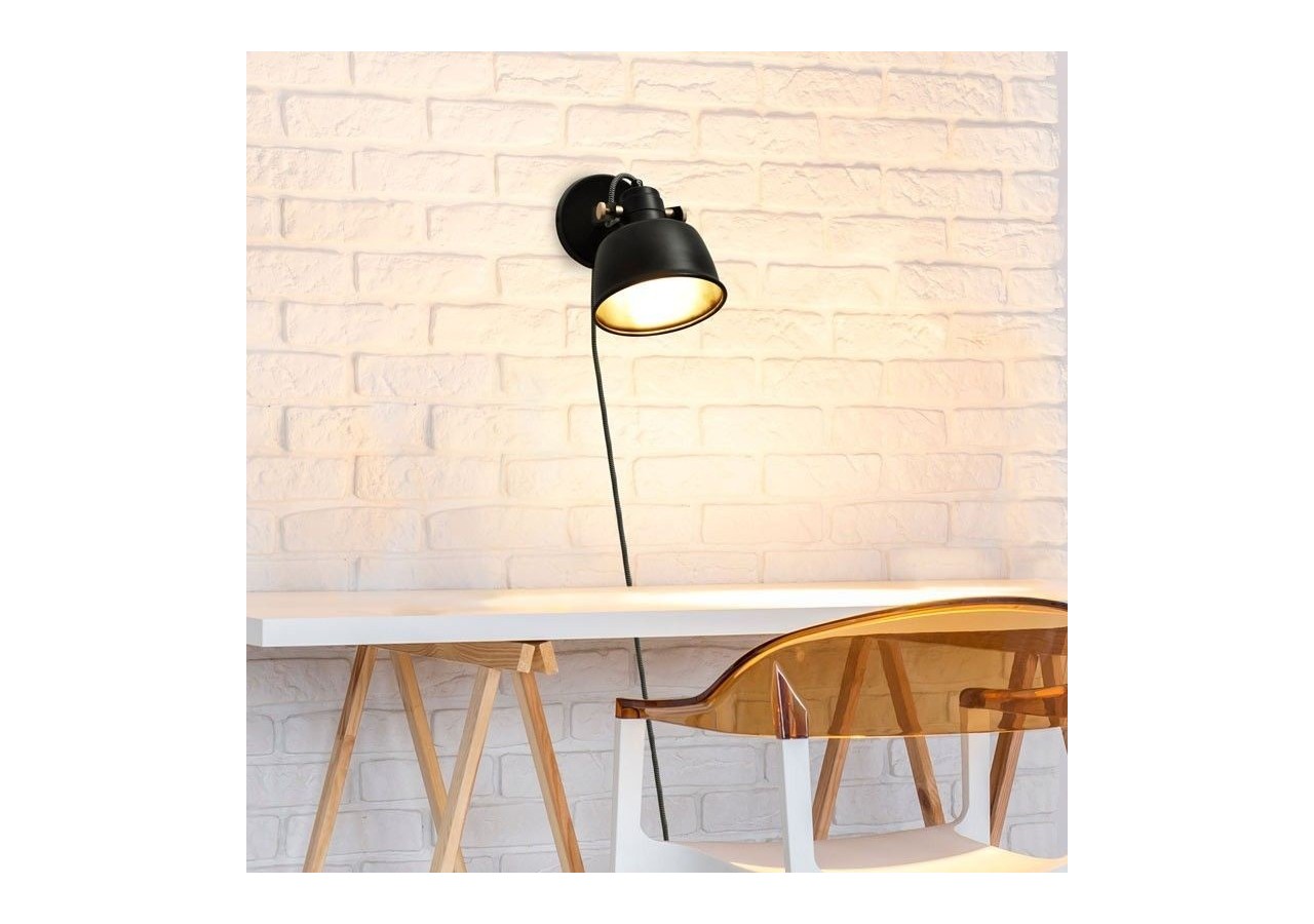 Applique murale intérieur "KUKKA" avec prise et interrupteur - LN4003-EU-N - Barcelona LED