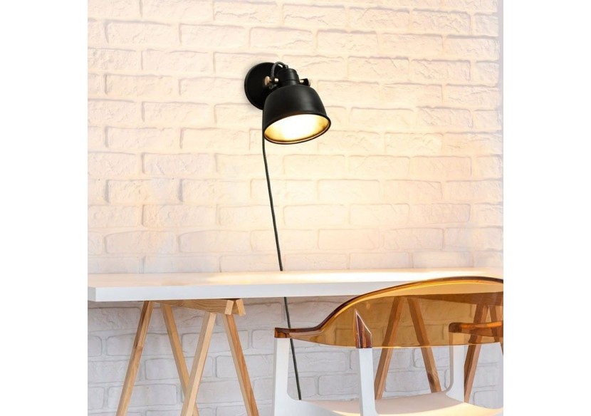 Applique murale intérieur "KUKKA" avec prise et interrupteur - LN4003-EU-N - Barcelona LED Applique murale intérieur "KUKKA" avec prise et interrupteur - LN4003-EU-N - Barcelona LED