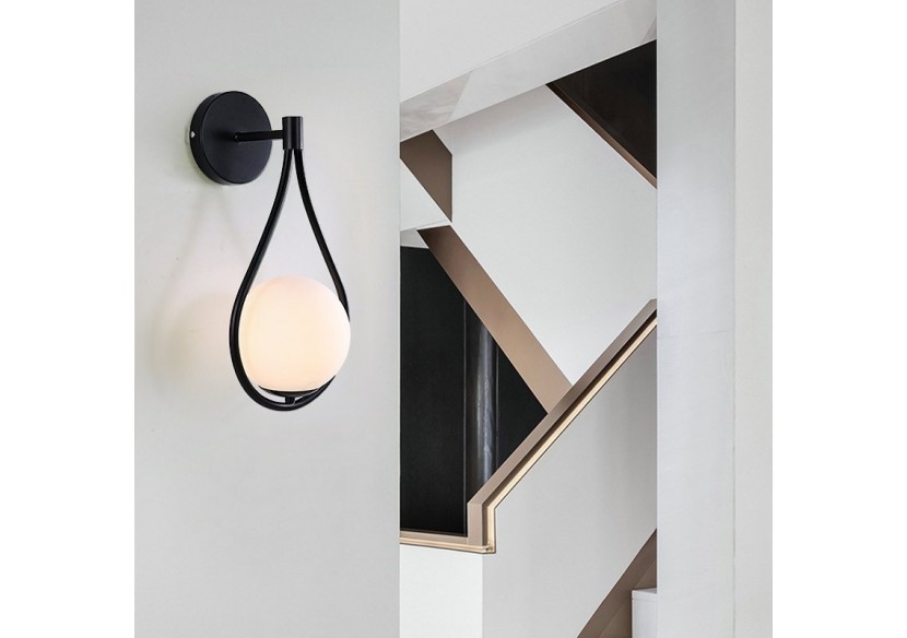 Applique murale globe en verre "Clara" - E14 - LD1005-N - Barcelona LED Applique murale globe en verre "Clara" - E14 - LD1005-N - Barcelona LED