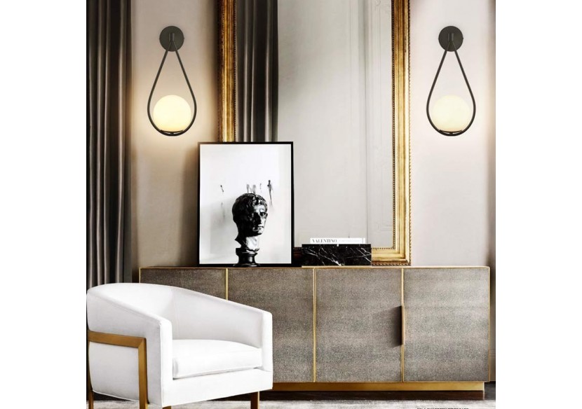 Applique murale globe en verre "Clara" - E14 - LD1005-N - Barcelona LED Applique murale globe en verre "Clara" - E14 - LD1005-N - Barcelona LED