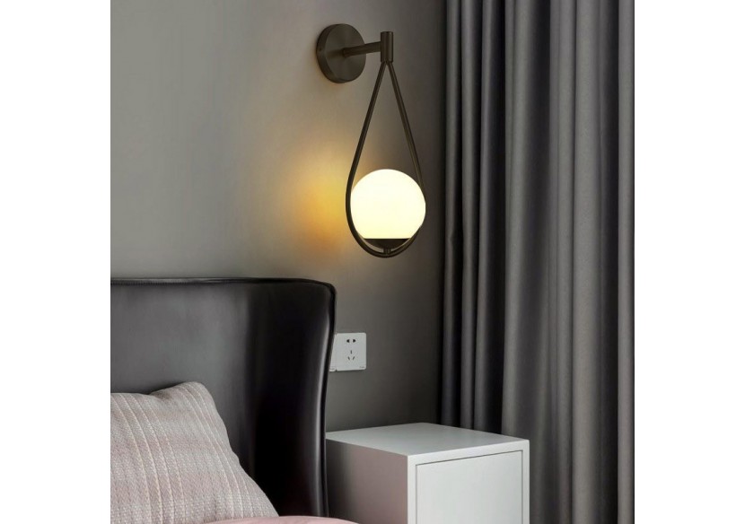 Applique murale globe en verre "Clara" - E14 - LD1005-N - Barcelona LED Applique murale globe en verre "Clara" - E14 - LD1005-N - Barcelona LED