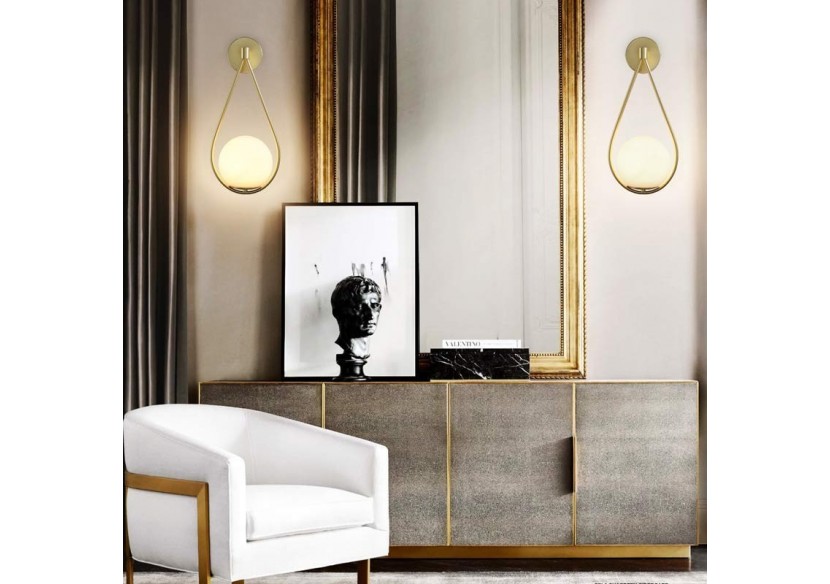 Applique murale globe en verre "Clara" - E14 - LD1005-D - Barcelona LED Applique murale globe en verre "Clara" - E14 - LD1005-D - Barcelona LED