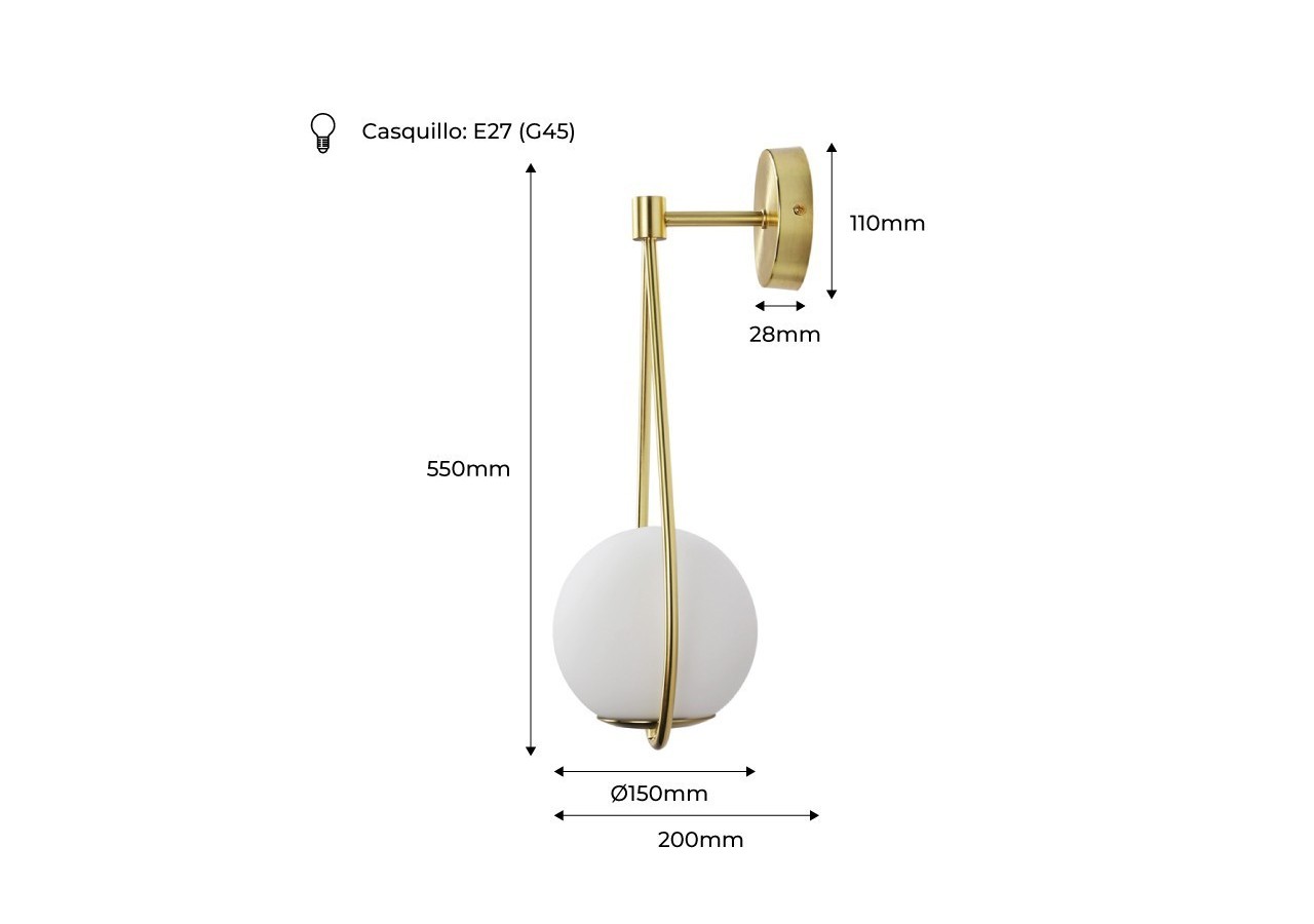 Applique murale globe en verre "Clara" - E14 - LD1005-D - Barcelona LED