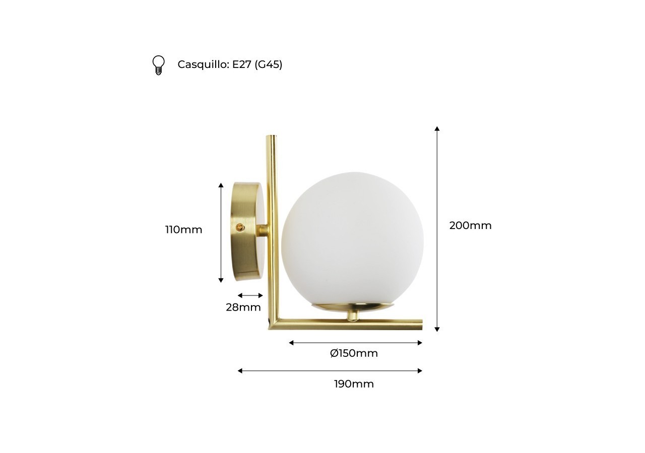 Applique murale globe en verre "Margaret" - LD1001-D - Barcelona LED