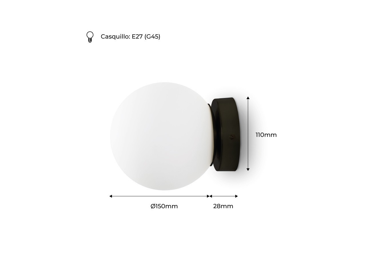 Applique murale globe en verre "Rober" - LD1003-N - Barcelona LED