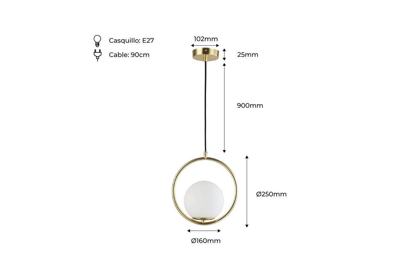 Suspension globe en verre "KATE" - E27 - LD1002-D - Barcelona LED