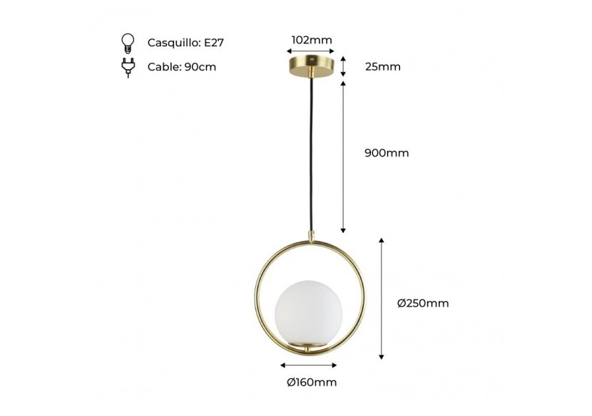 Suspension globe en verre "KATE" - E27 - LD1002-D - Barcelona LED Suspension globe en verre "KATE" - E27 - LD1002-D - Barcelona LED