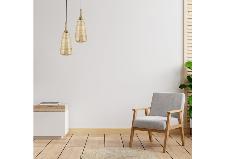 Suspension en osier "Boa" - K174-N - Barcelona LED 2