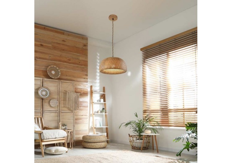 Suspension en osier "Hanna" - K178-CU - Barcelona LED 2