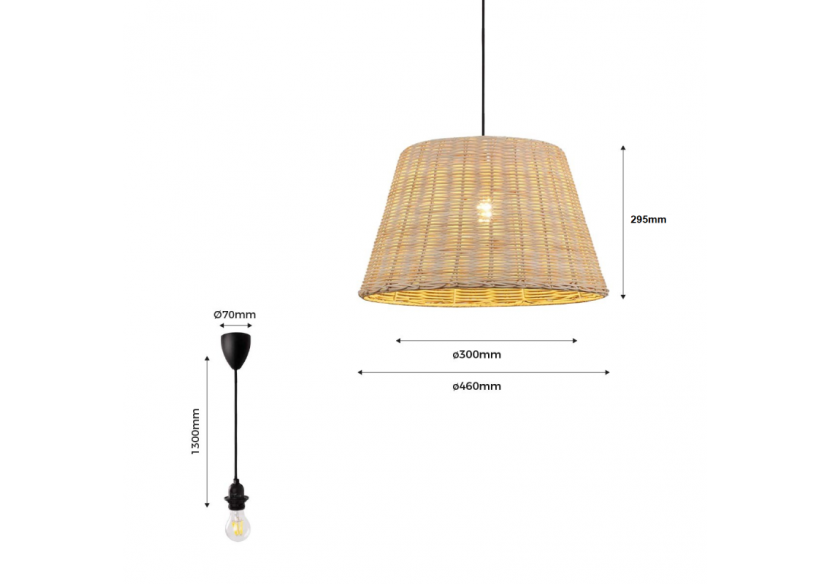Suspension en osier "Hank" - K175-N - Barcelona LED Suspension en osier "Hank" - K175-N - Barcelona LED