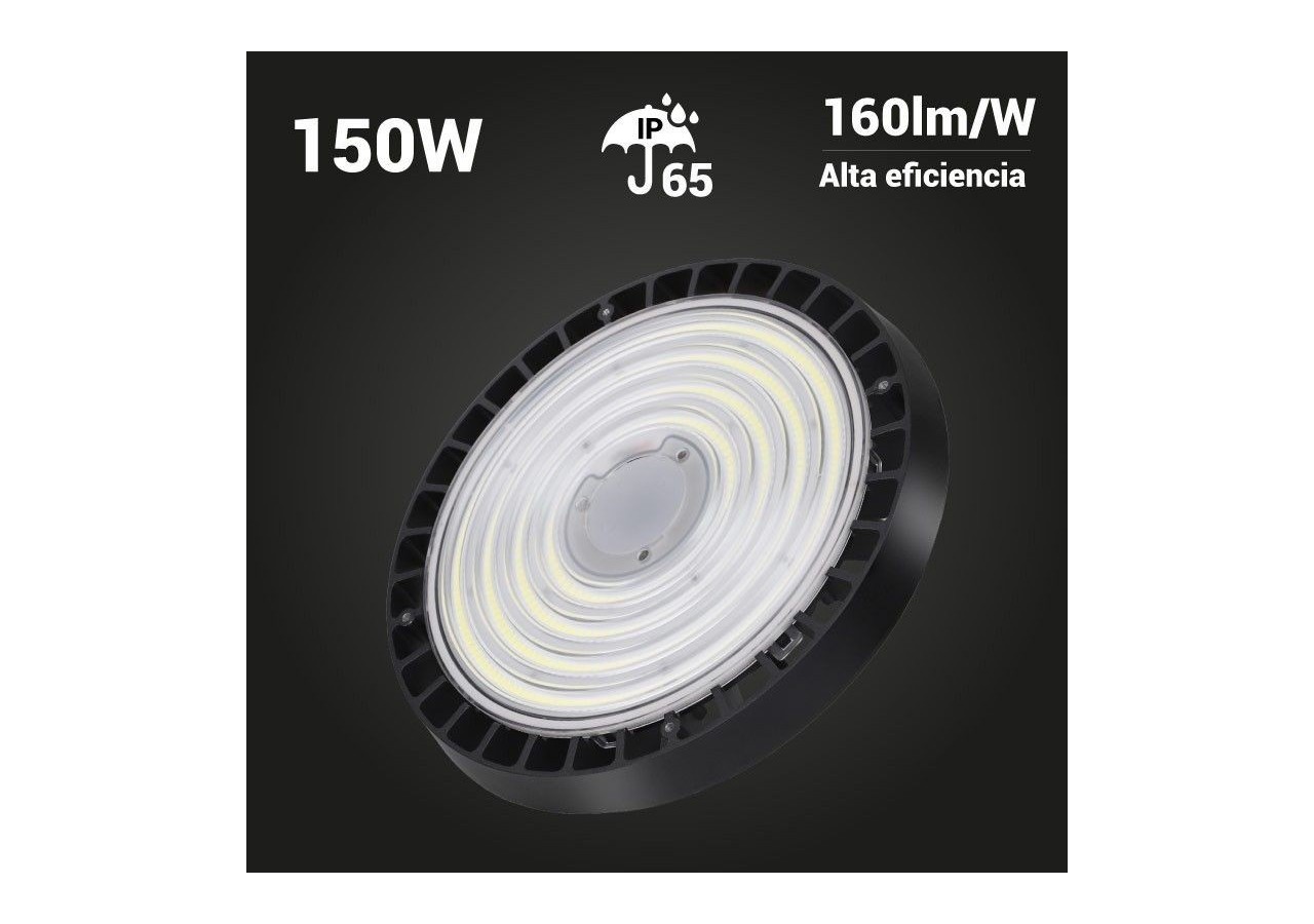 Suspension industrielle UFO 150W Driver LIFUD puce PHILIPS régulable 1-10V - B8138-150-4K - Barcelona LED