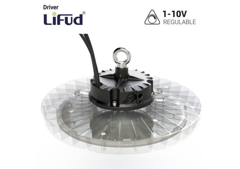 Suspension industrielle UFO 150W Driver LIFUD puce PHILIPS régulable 1-10V - B8138-150-4K - Barcelona LED