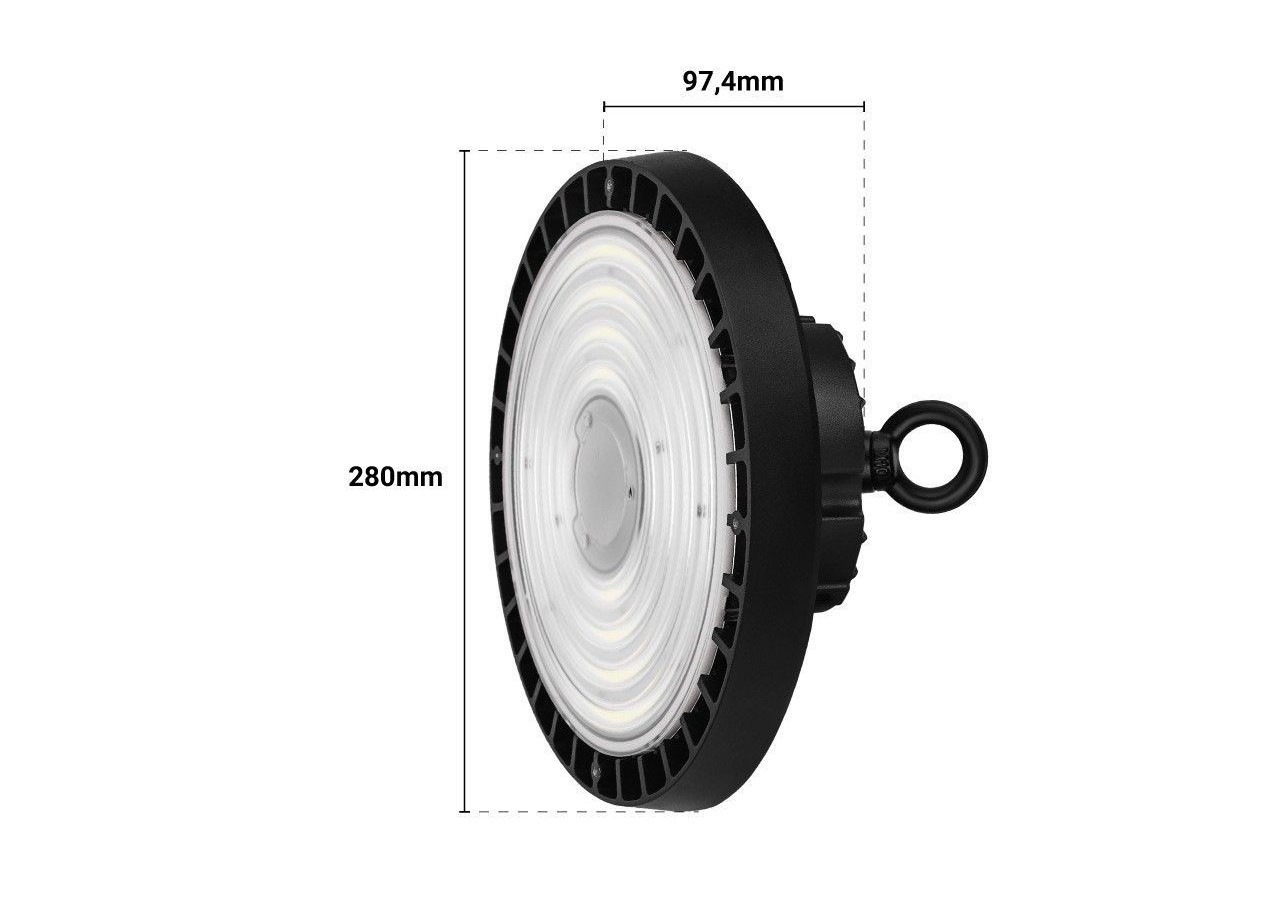 Suspension industrielle UFO 150W Driver LIFUD puce PHILIPS régulable 1-10V - B8138-150-5K - Barcelona LED