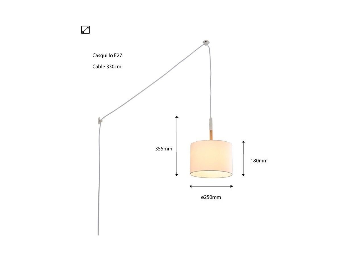 Lampe suspendue avec prise "Class" - LN1303-C-B - Barcelona LED