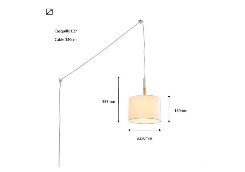 Lampe suspendue avec prise "Class" - LN1303-C-B - Barcelona LED