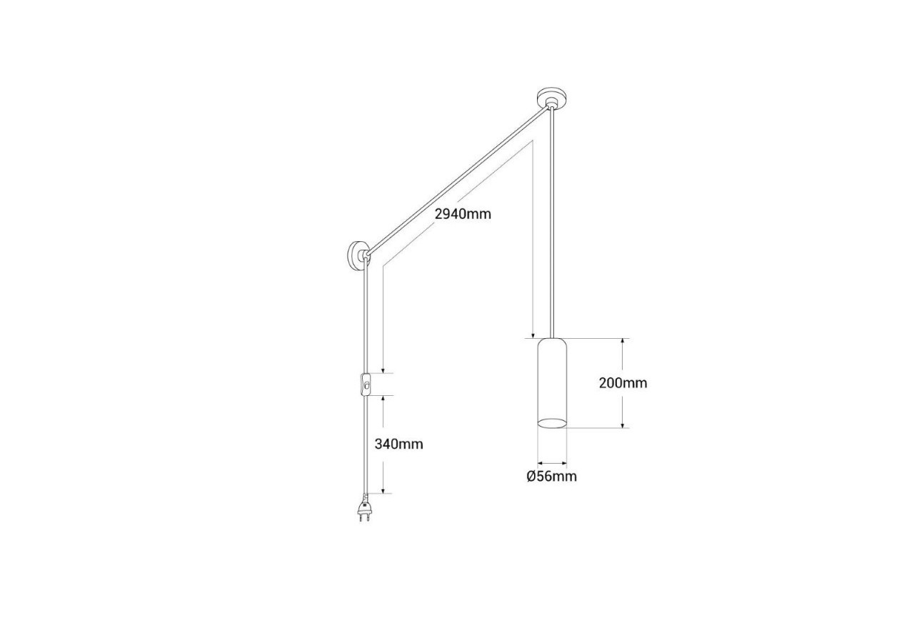 Suspension minimaliste avec câble et prise "RIM" - GU10 - LN3007-N - Barcelona LED