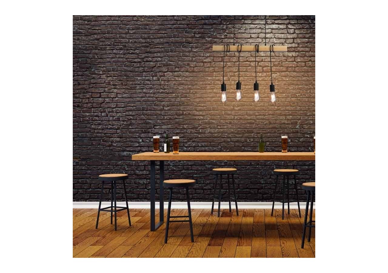 Suspension vintage en bois "Otto" - 4 x E27 - LM131-N - Barcelona LED