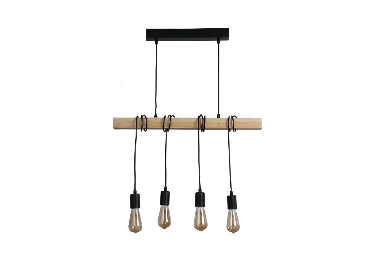 Suspension vintage en bois "Otto" - 4 x E27 - LM131-N - Barcelona LED