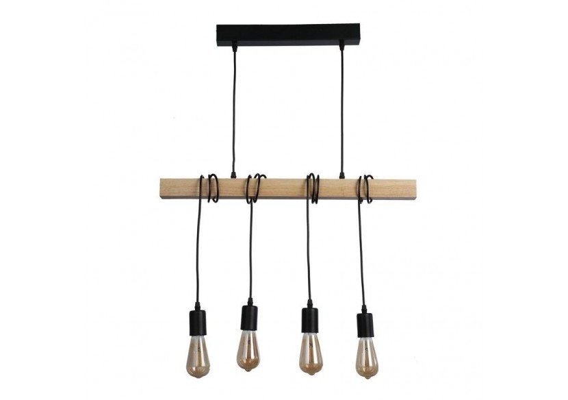 Suspension vintage en bois "Otto" - 4 x E27 - LM131-N - Barcelona LED
