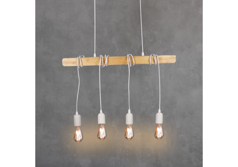 Suspension vintage en bois "Otto" - 4 x E27 - LM131-B - Barcelona LED