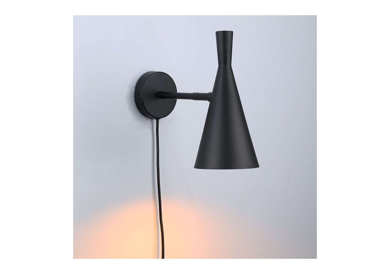 Applique murale scandinave orientable avec interrupteur et prise - L3033-N-EU - Barcelona LED