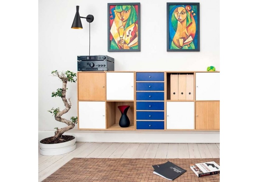 Applique murale scandinave orientable avec interrupteur et prise - L3033-N-EU - Barcelona LED