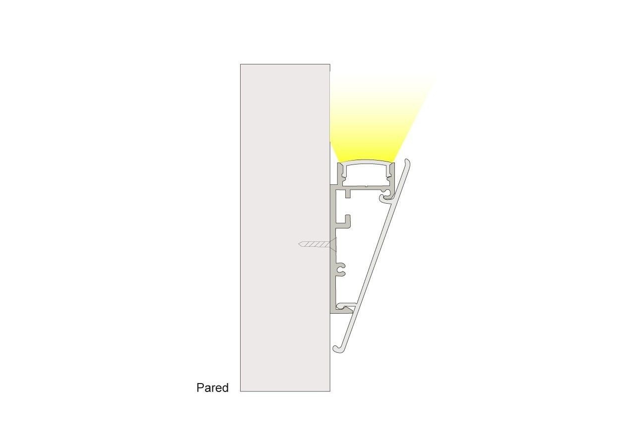 Profilé en aluminium pour ruban LED 23.5x57.8mm (2m) - BPERFALP188-B - Barcelona LED