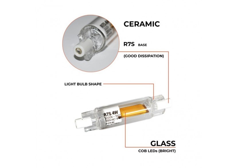 Ampoule LED R7S 78mm - 600lm - COB - 4W - B1374-BC - Barcelona LED Ampoule LED R7S 78mm - 600lm - COB - 4W - B1374-BC - Barcelona LED