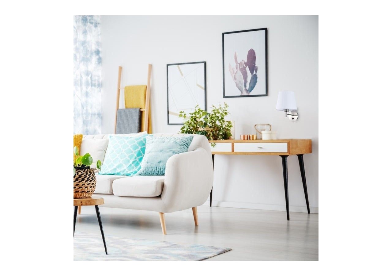 Applique murale avec abat-jour et interrupteur Classic "RIGA" - E27 - L3024-BS - Barcelona LED