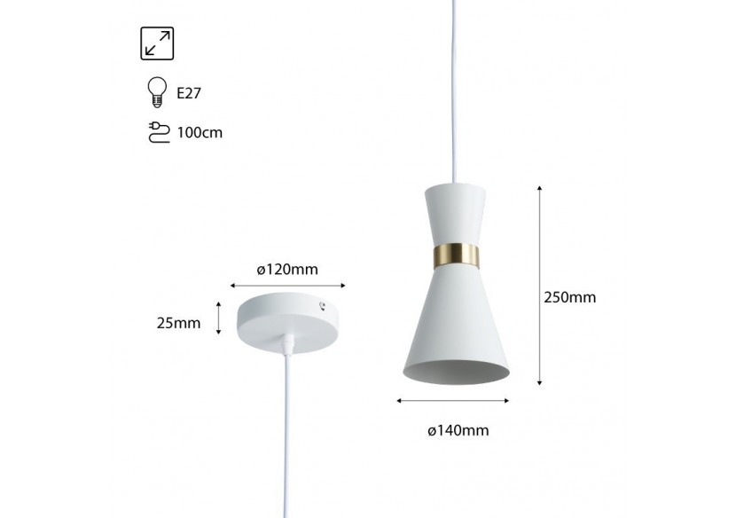Suspension scandinave en métal "Marlon" - E27 - LN3010-BD - Barcelona LED Suspension scandinave en métal "Marlon" - E27 - LN3010-BD - Barcelona LED