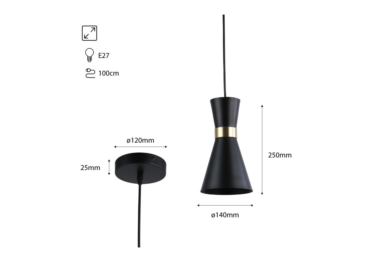 Suspension scandinave en métal "Marlon" - E27 - LN3010-ND - Barcelona LED