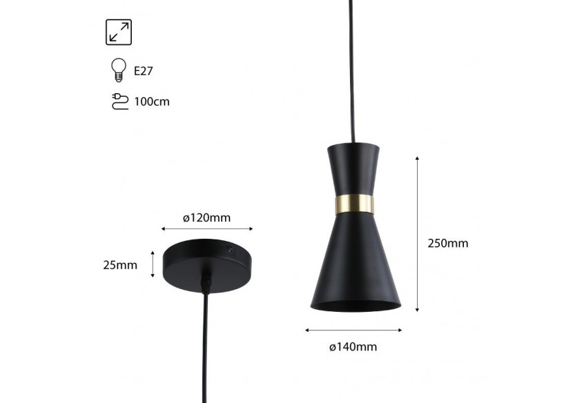 Suspension scandinave en métal "Marlon" - E27 - LN3010-ND - Barcelona LED Suspension scandinave en métal "Marlon" - E27 - LN3010-ND - Barcelona LED