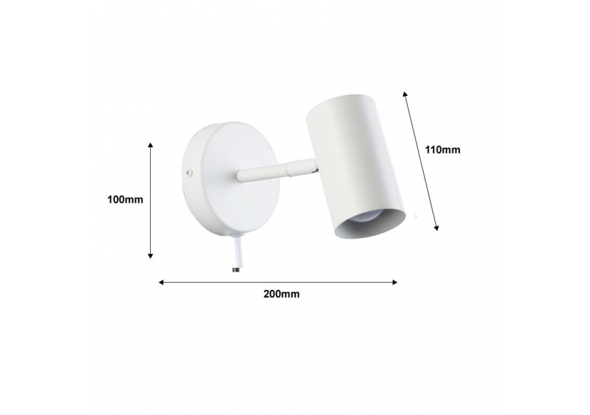 Applique murale d'intérieur orientable "Ben" avec câble et prise - E27 - L3065-EU-B - Barcelona LED Applique murale d'intérieur orientable "Ben" avec câble et prise - E27 - L3065-EU-B - Barcelona LED