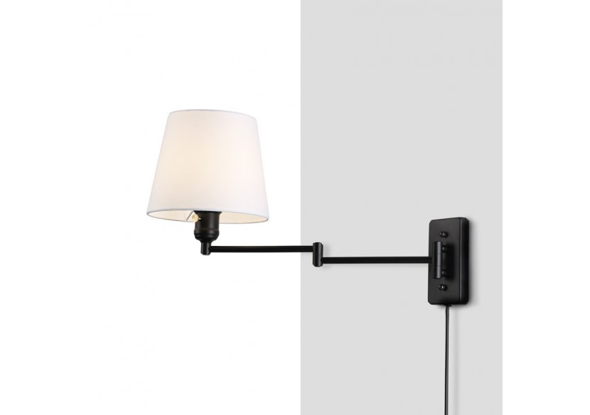 Applique murale avec bras articulé et prise "Clark" - E27 - L3066-EU-N - Barcelona LED Applique murale avec bras articulé et prise "Clark" - E27 - L3066-EU-N - Barcelona LED