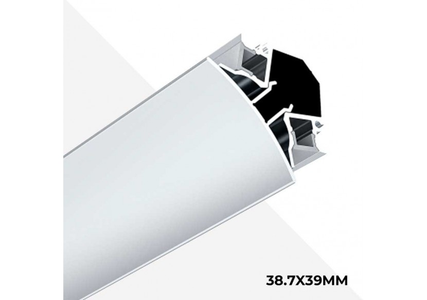 Profilé en aluminium avec double éclairage pour ruban LED, spécial coins. - BPERFALP191-B - Barcelona LED Profilé en aluminium avec double éclairage pour ruban LED, spécial coins. - BPERFALP191-B - Barcelona LED
