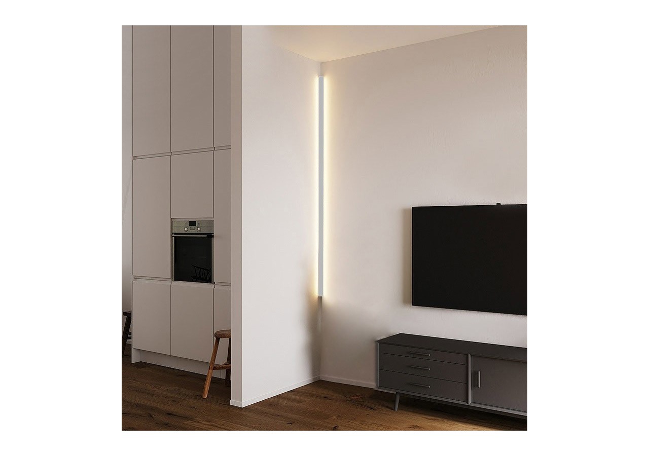 Profilé en aluminium avec double éclairage pour ruban LED, spécial coins. - BPERFALP191-B - Barcelona LED