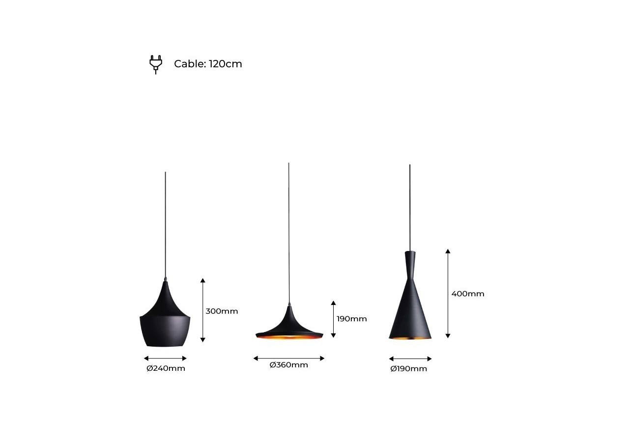 Lot de suspensions scandinaves "Solvang - Helga - Kolding" - LN-3000K-N - Barcelona LED