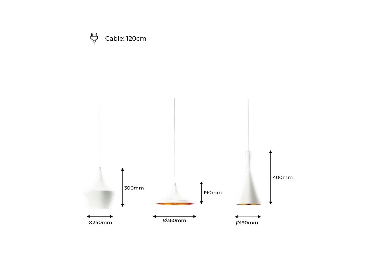 Lot de suspensions scandinaves "Solvang - Helga - Kolding" - LN-3000K-B - Barcelona LED