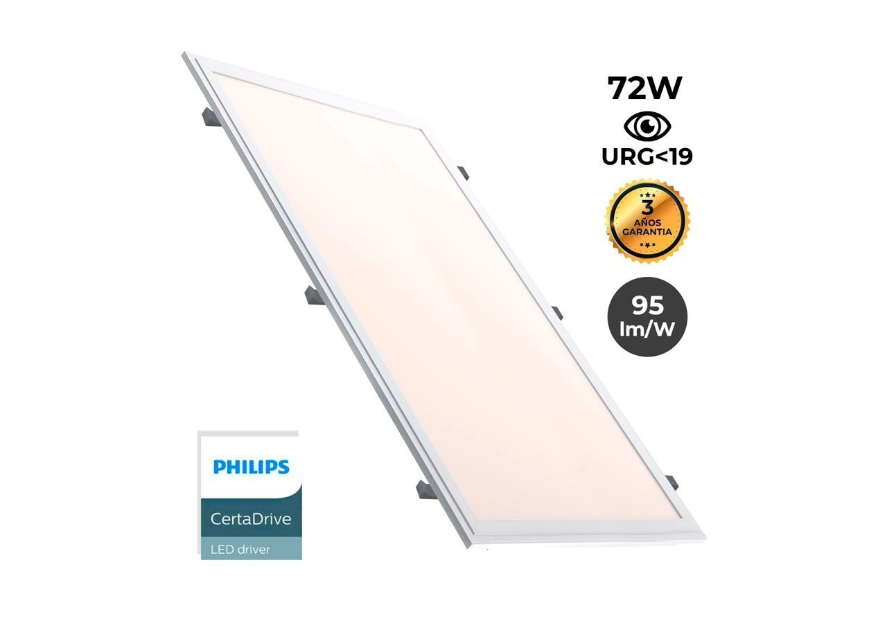 Panneau LED encastrable 120x60 extra-plat - 72W PHILIPS DRIVER UGR19 avec KIT de montage - B4296-BC - Barcelona LED