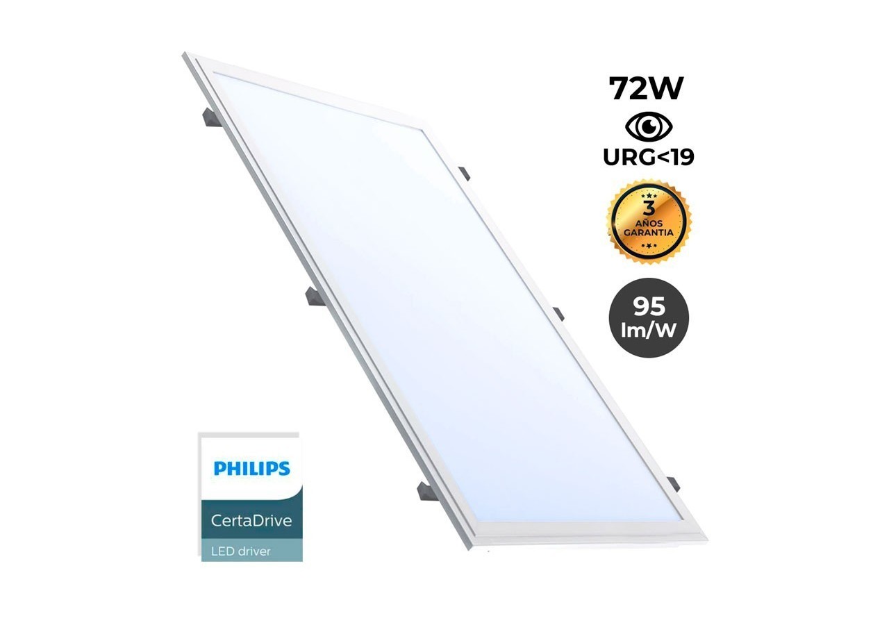 Panneau LED encastrable 120x60 extra-plat - 72W PHILIPS DRIVER UGR19 avec KIT de montage - B4296-BF - Barcelona LED